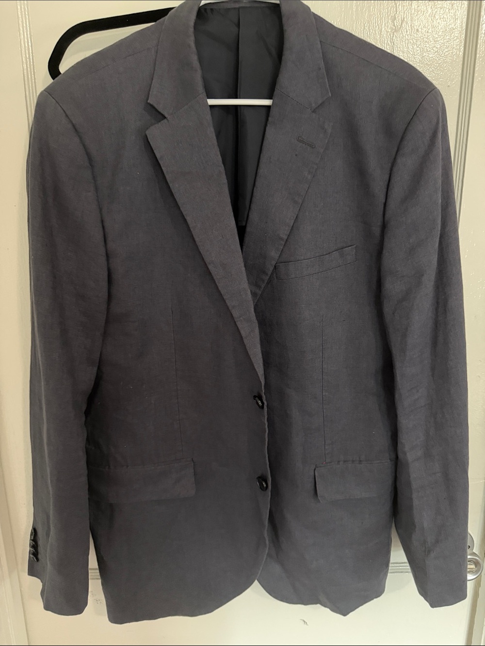 Men's Navy Two-Button Notch-Lapel Blazer H&M